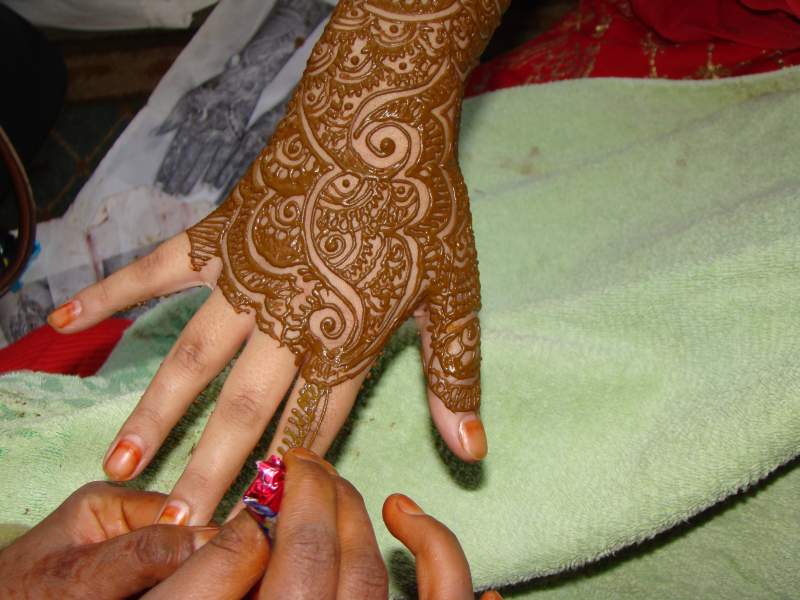 Henna on bride's hand